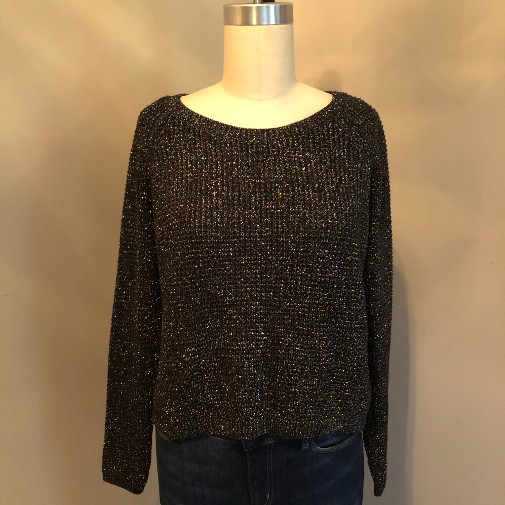 Split Back Metallic Sweater